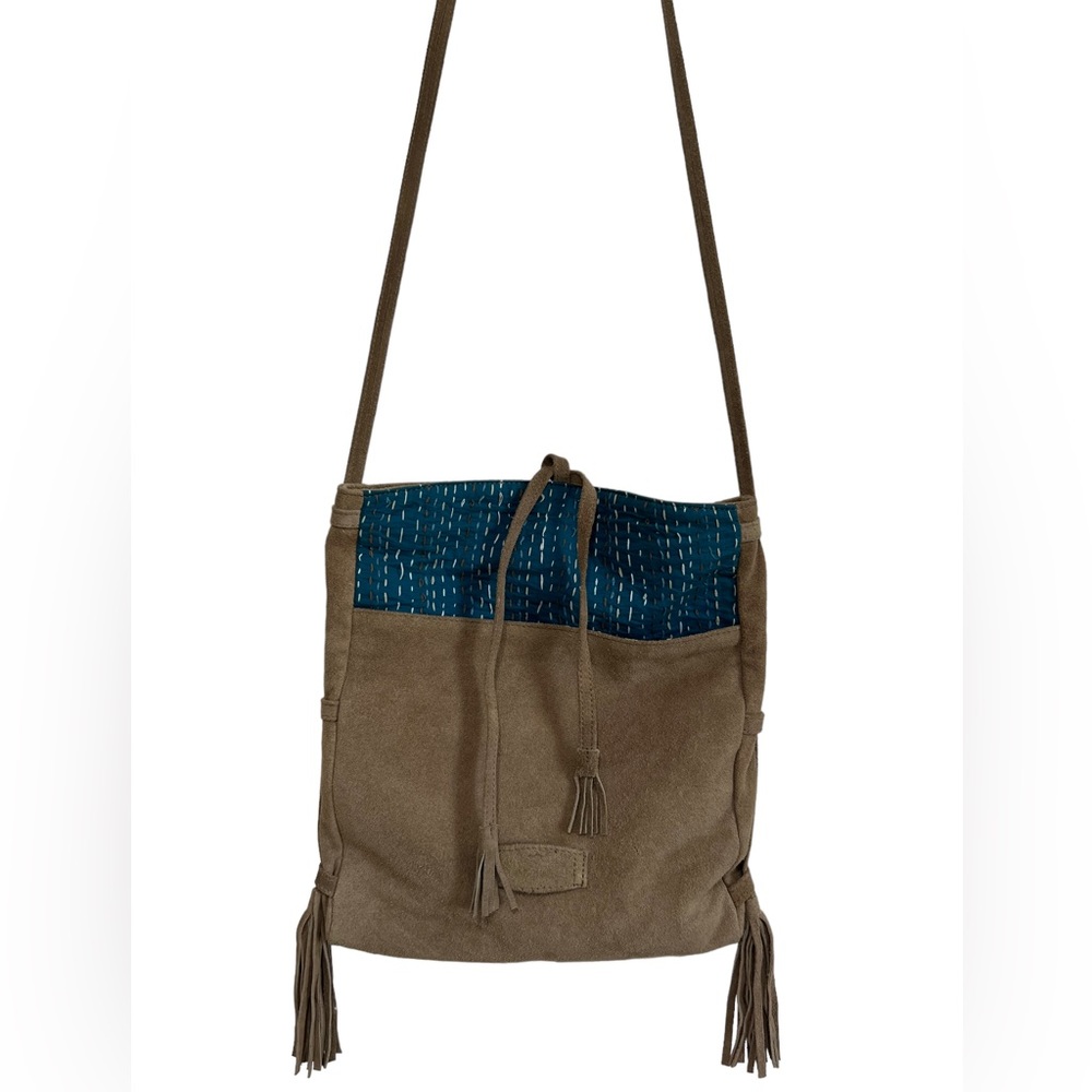 Noonday Collection Suede Crossbody Bag Tassel Detail